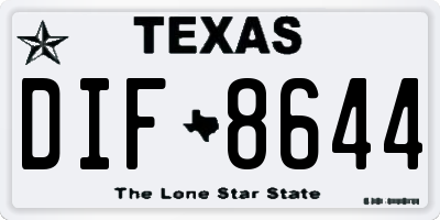 TX license plate DIF8644