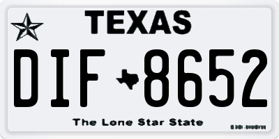 TX license plate DIF8652
