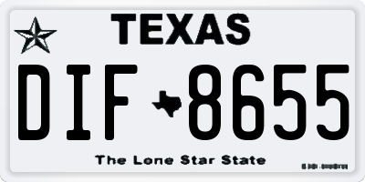 TX license plate DIF8655