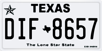 TX license plate DIF8657