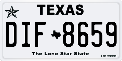 TX license plate DIF8659