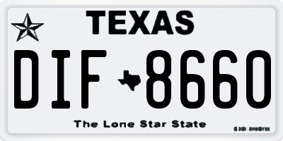 TX license plate DIF8660