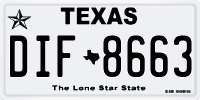 TX license plate DIF8663