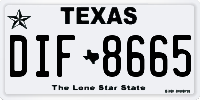 TX license plate DIF8665
