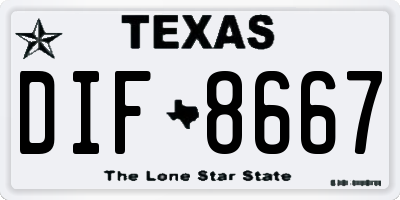 TX license plate DIF8667