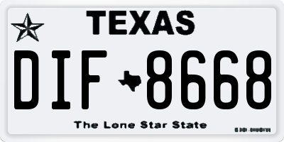 TX license plate DIF8668