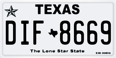 TX license plate DIF8669
