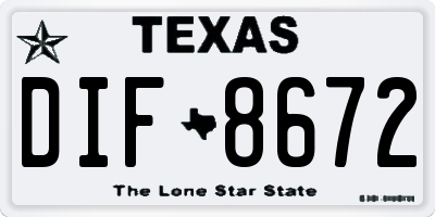 TX license plate DIF8672