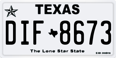 TX license plate DIF8673