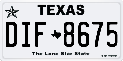 TX license plate DIF8675