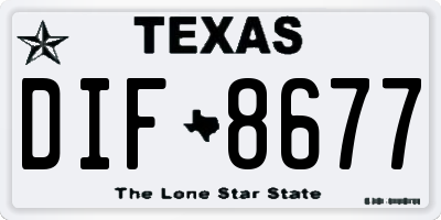 TX license plate DIF8677