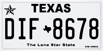 TX license plate DIF8678