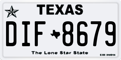TX license plate DIF8679