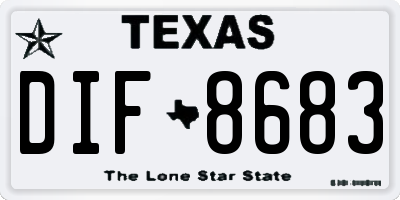 TX license plate DIF8683
