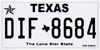 TX license plate DIF8684