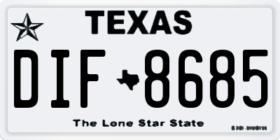 TX license plate DIF8685