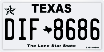 TX license plate DIF8686