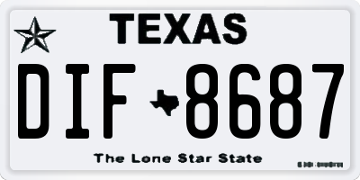 TX license plate DIF8687