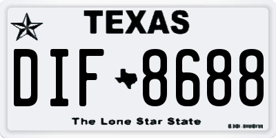 TX license plate DIF8688