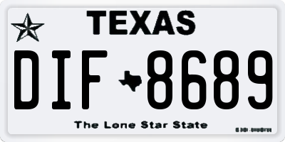 TX license plate DIF8689