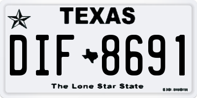 TX license plate DIF8691