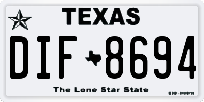 TX license plate DIF8694