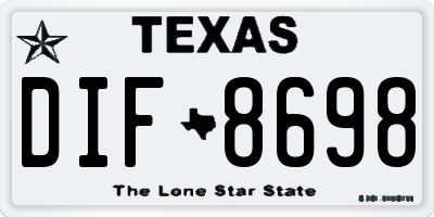 TX license plate DIF8698