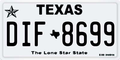 TX license plate DIF8699