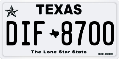 TX license plate DIF8700