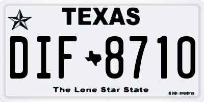 TX license plate DIF8710