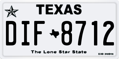 TX license plate DIF8712
