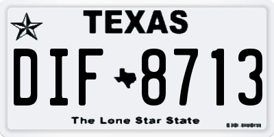 TX license plate DIF8713