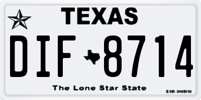 TX license plate DIF8714