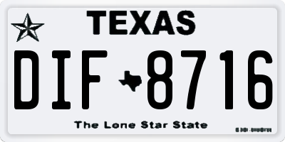 TX license plate DIF8716