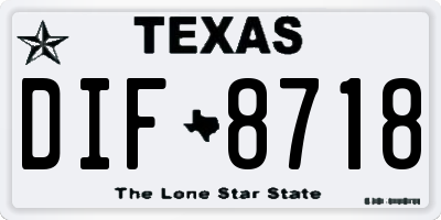 TX license plate DIF8718
