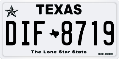 TX license plate DIF8719
