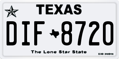 TX license plate DIF8720
