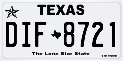 TX license plate DIF8721