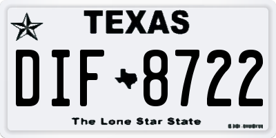 TX license plate DIF8722