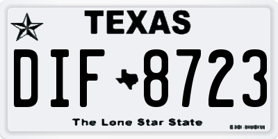 TX license plate DIF8723