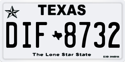TX license plate DIF8732