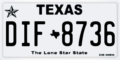 TX license plate DIF8736