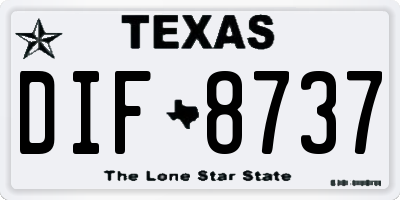 TX license plate DIF8737