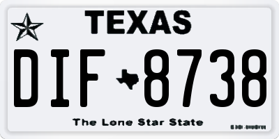 TX license plate DIF8738
