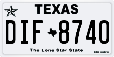 TX license plate DIF8740