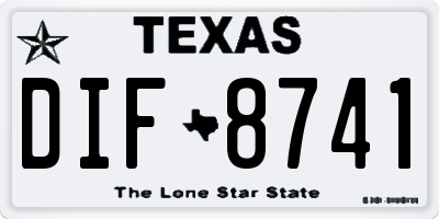 TX license plate DIF8741