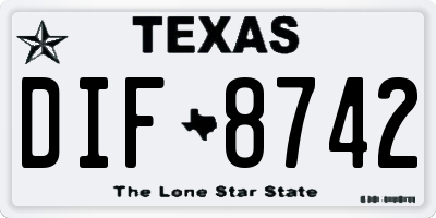 TX license plate DIF8742