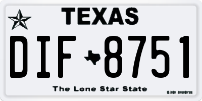 TX license plate DIF8751