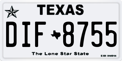 TX license plate DIF8755