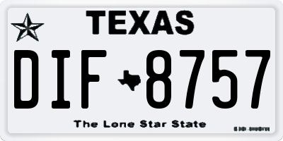 TX license plate DIF8757